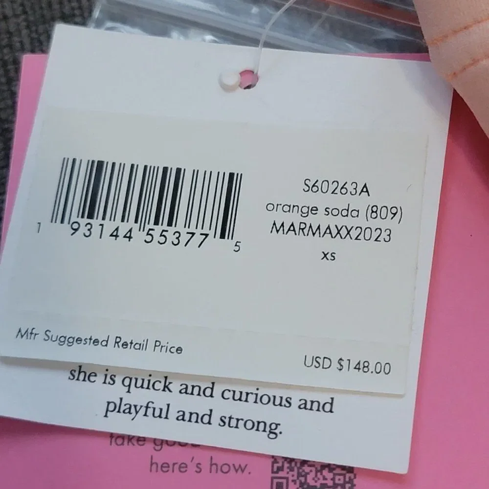 Kate Spade Classic Bandeau One Piece Swimsuit - Awning Stripe Size XS